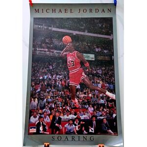 Vintage 1988 Michael‎ Jordan Soaring Poster Chicago Bulls NBA Starline 22x34 80s